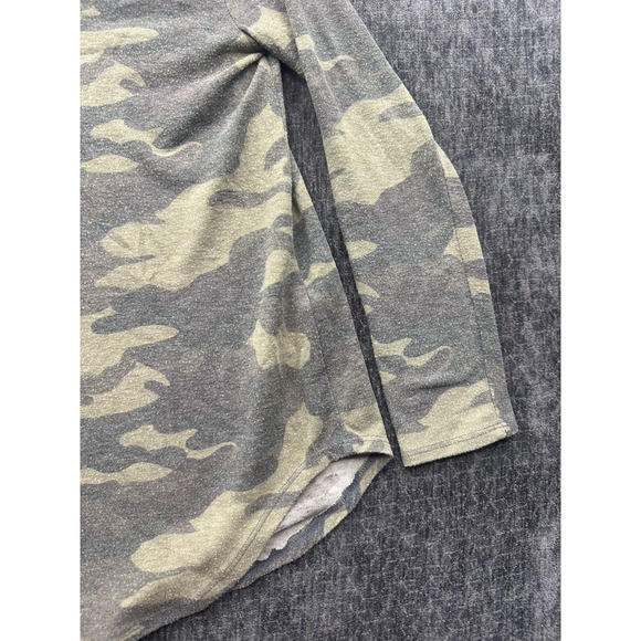 Bombom Henley Top Womens Medium Gray Camouflage Stretch Outdoor Made In The USA - Picture 3 of 14